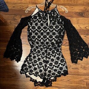 Black and White Lace Jumpsuit